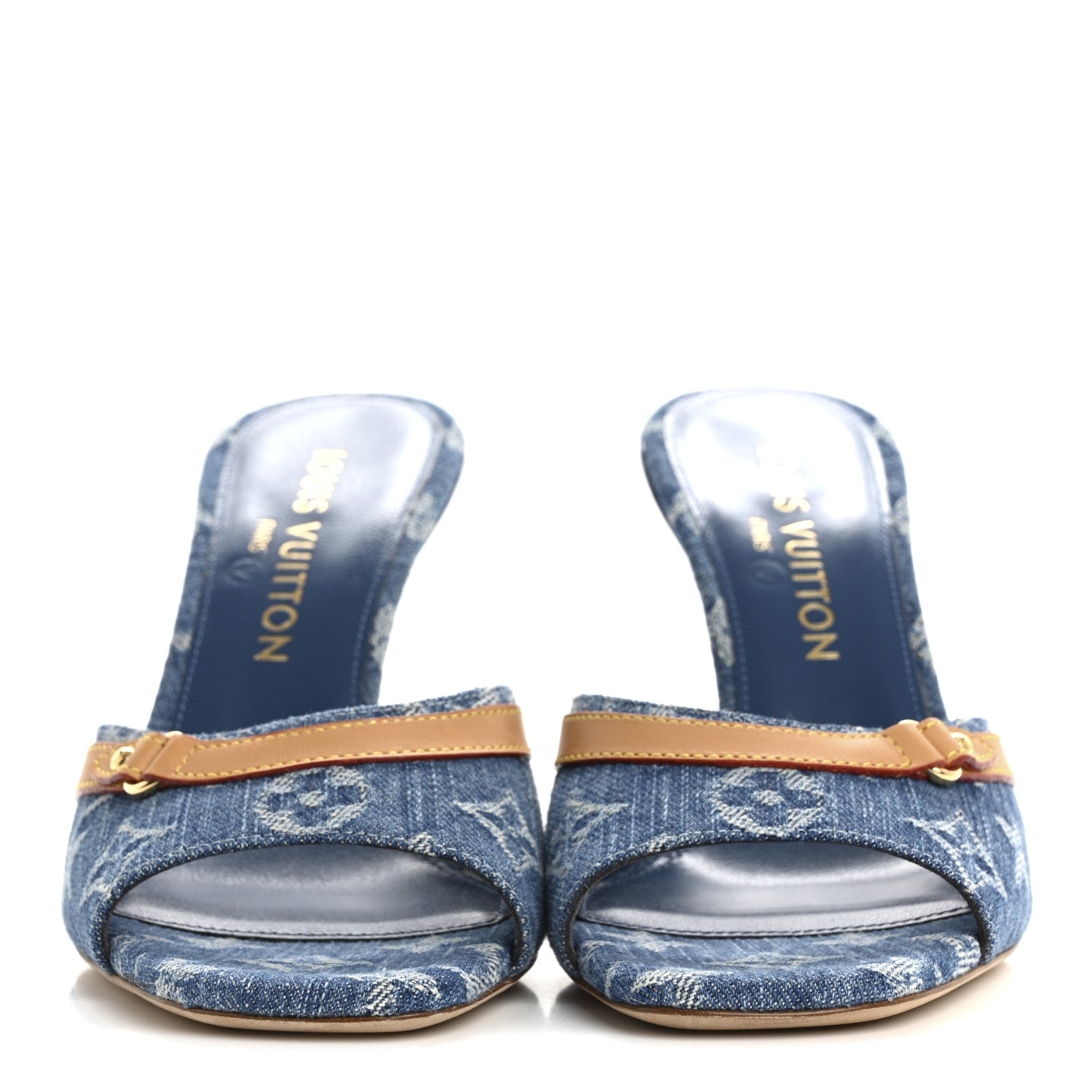 Louis Vuitton Denim Monogram Neo Revival Mules 38 3 of 9