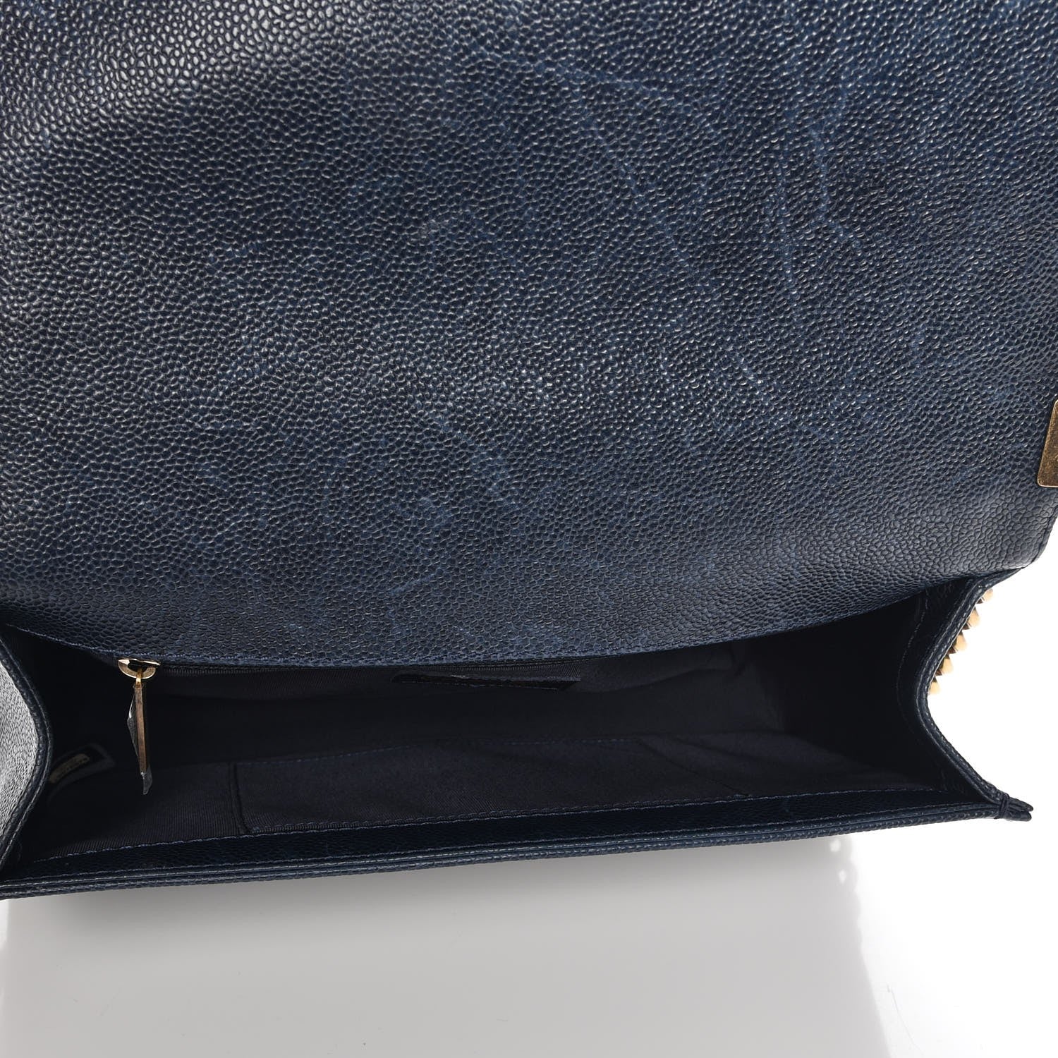 Chanel Caviar Quilted New Medium Boy Flap Dark Navy Blue 5 of 8