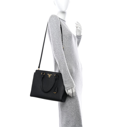 Prada Saffiano Soft Calfskin Zippered Tote Black 2 of 13