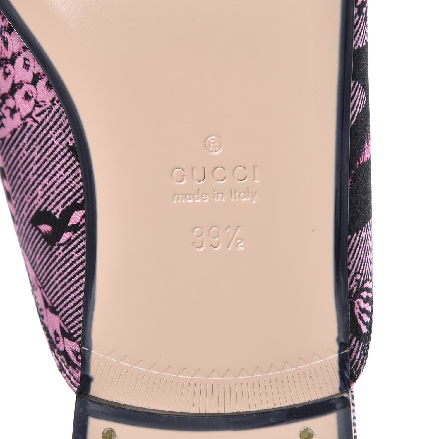 Gucci Silk Satin Saint Romain Womens Princetown Slippers 39.5 Pink Black 7 of 10
