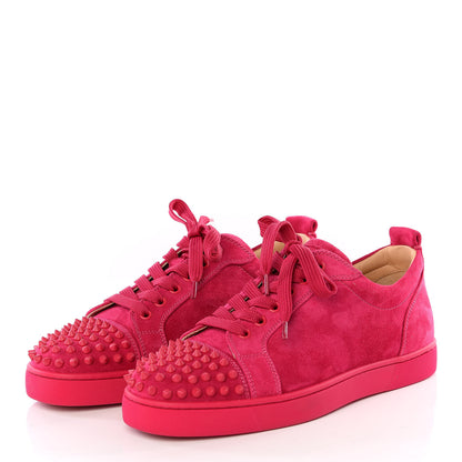Christian Louboutin Veau Velours Louis Junior Spikes Flat Sneakers 41 Rosa 2 of 10