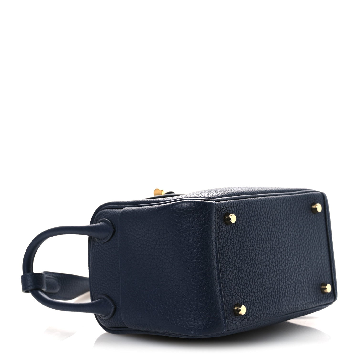 Hermes Taurillon Clemence Mini Lindy 20 Bleu Nuit 4 of 13
