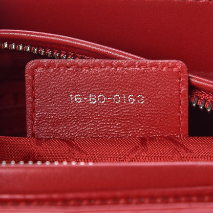 Christian Dior Lambskin Cannage Medium Lady Dior Red 8 of 11