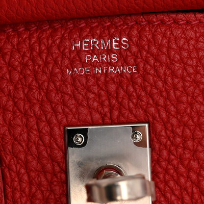 Hermes Togo Verso Birkin 25 Rouge Casaque Rouge H 6 of 13