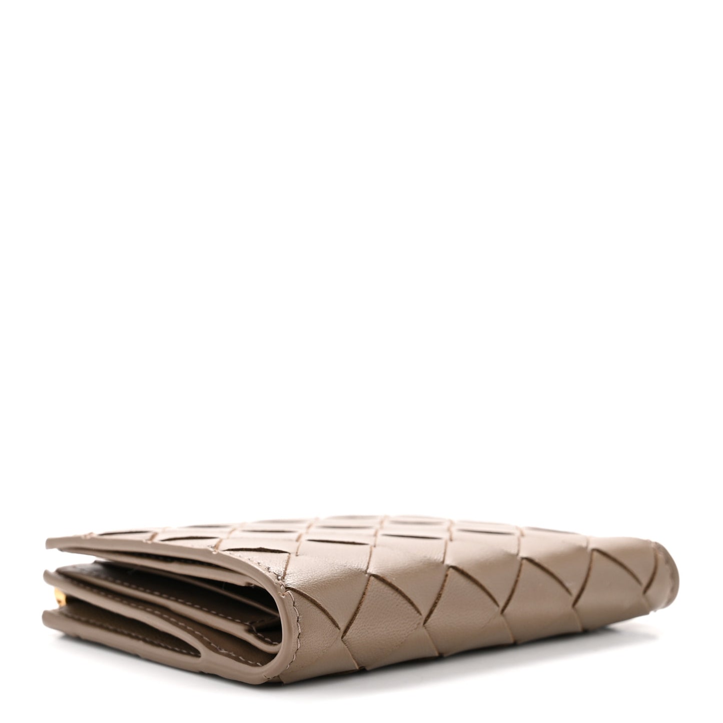 Nappa Intrecciato Bifold Zip Wallet Taupe Grey