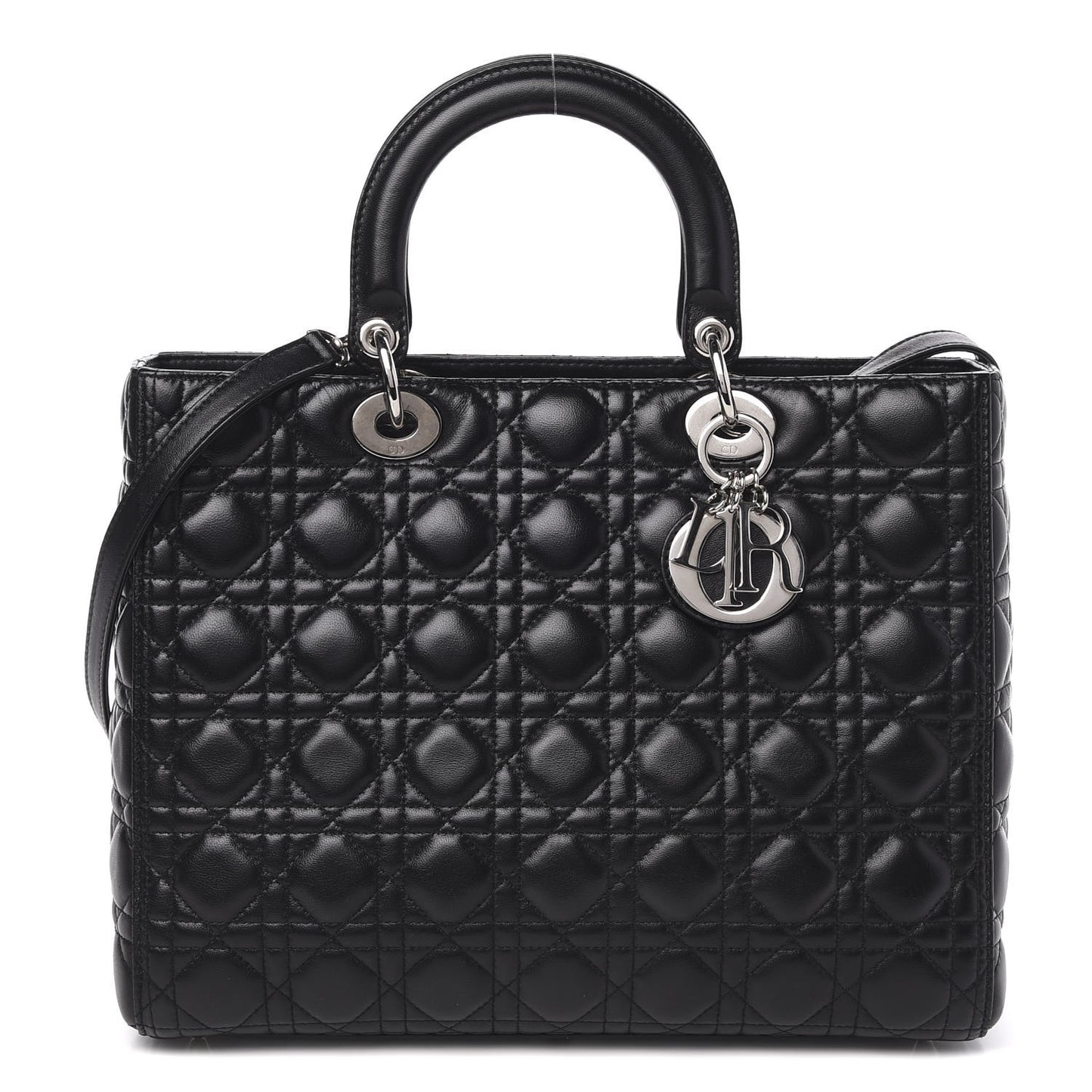 Lambskin Cannage Large Lady Dior Black