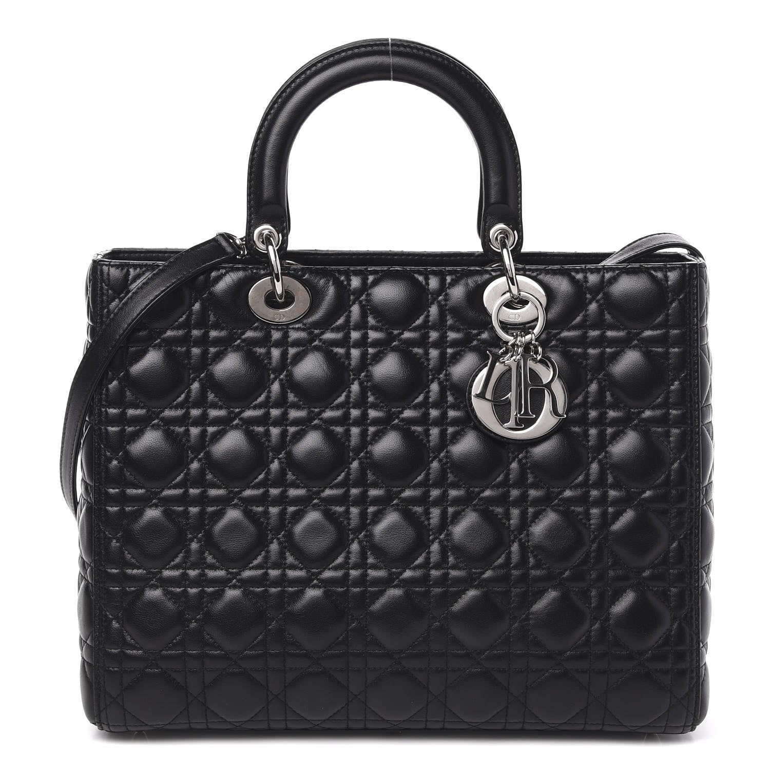 Christian Dior Lambskin Cannage Large Lady Dior Black 1 of 11