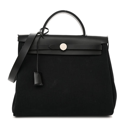 Hermes Toile Militaire Vache Hunter Herbag Zip Retourne 31 PM Black 3 of 13