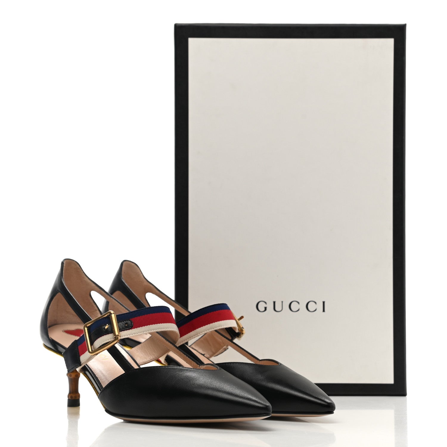Gucci Malaga Kid Grosgrain Sylvie Web Bamboo Mules 36.5 Black 15 of 15