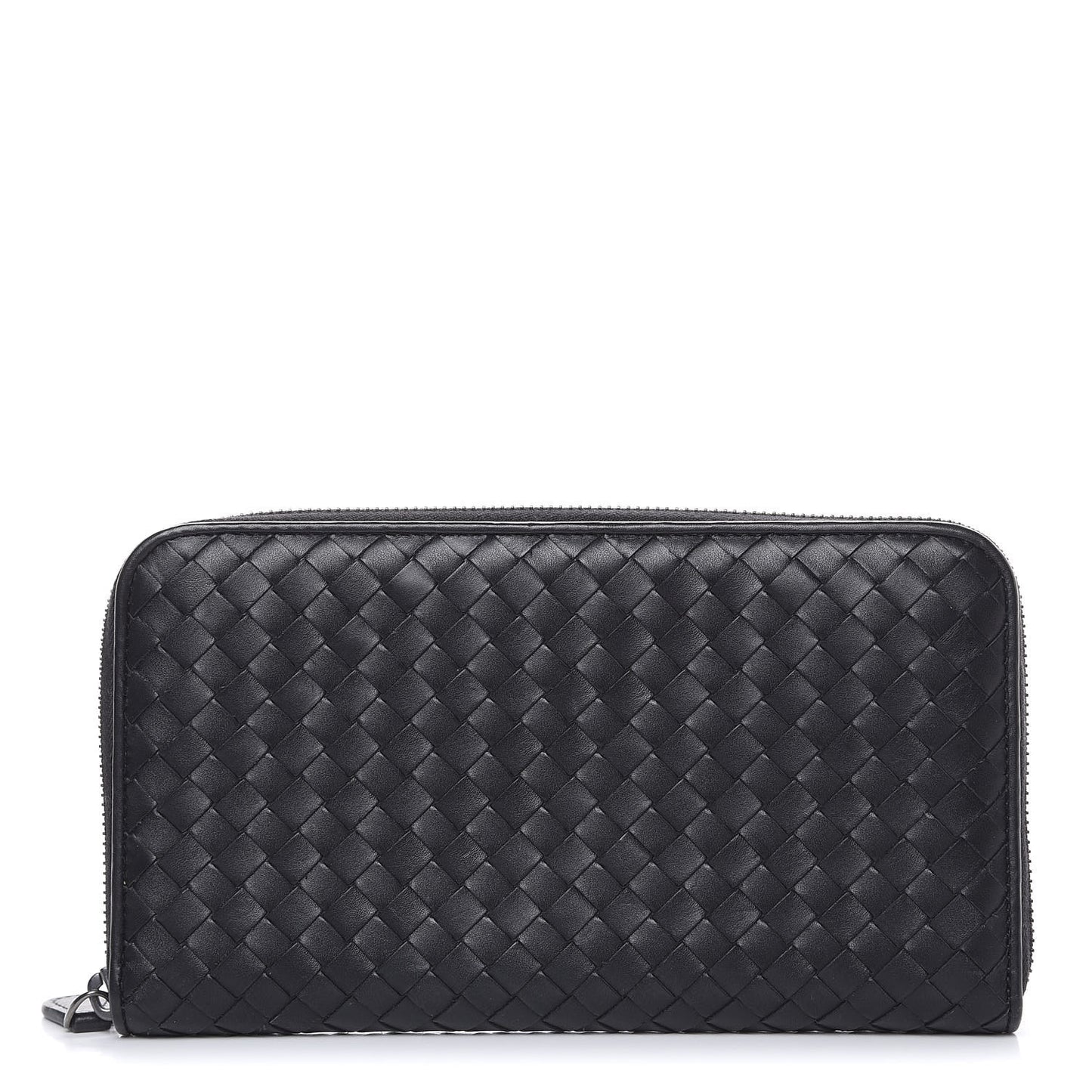 Nappa Intrecciato Zip Around Wallet Black