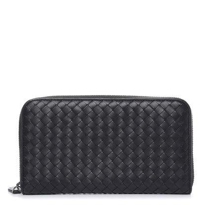 Bottega Veneta Nappa Intrecciato Zip Around Wallet Black 1 of 10
