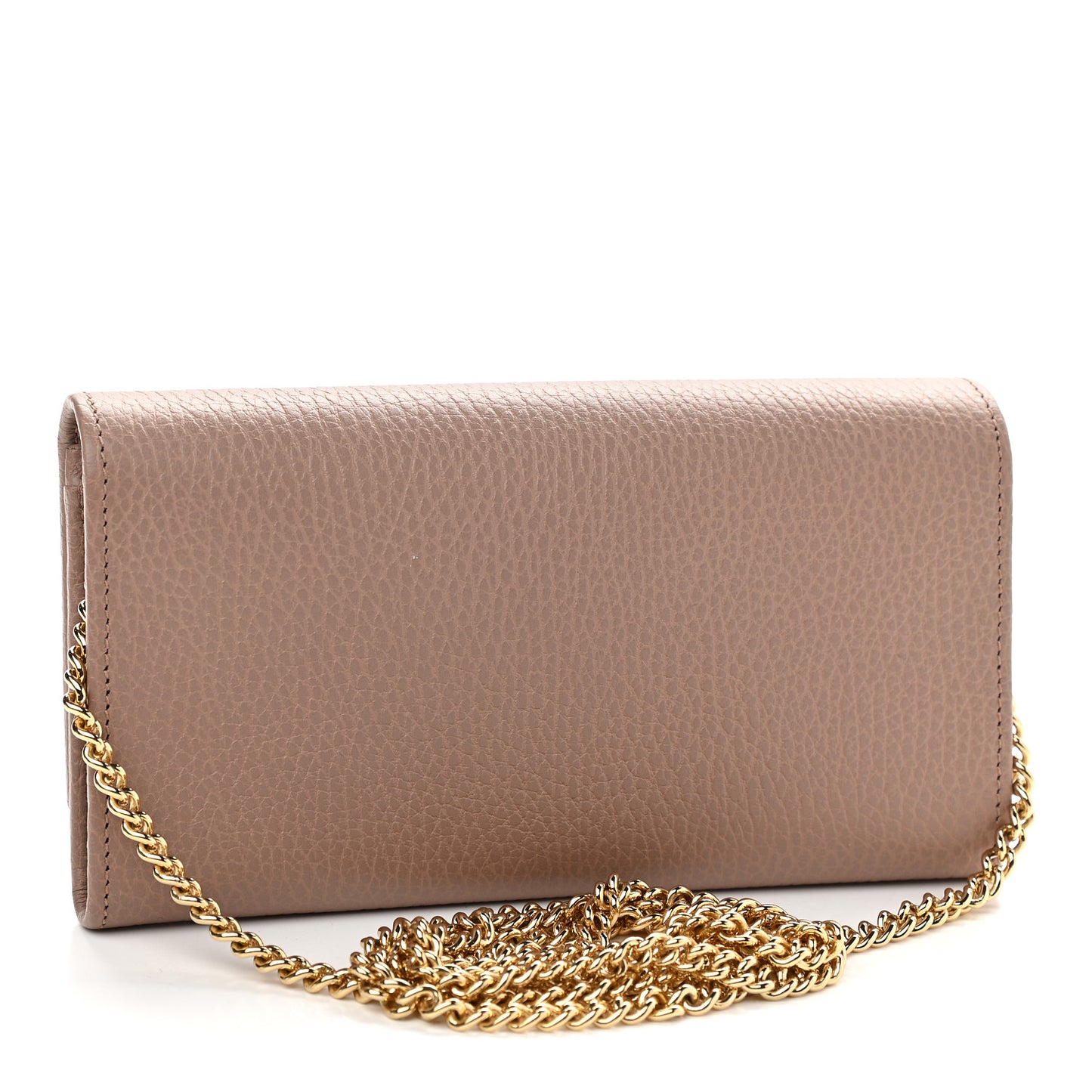 Dollar Calfskin Petite GG Marmont Wallet Chain Bag Porcelain Rose