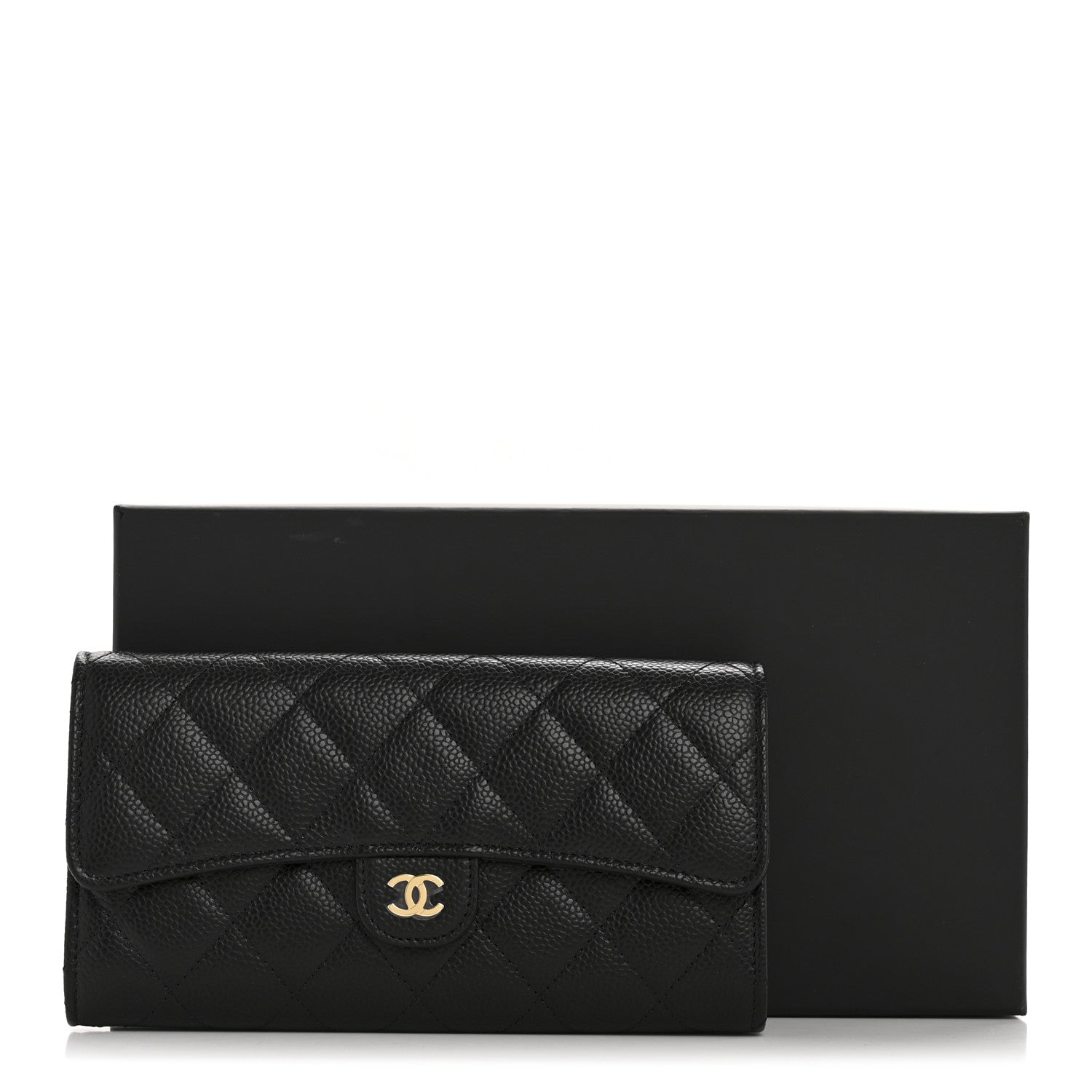 Chanel Caviar Quilted Large Gusset Flap Wallet Black 9 of 9
