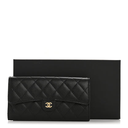 Chanel Caviar Quilted Large Gusset Flap Wallet Black 9 of 9