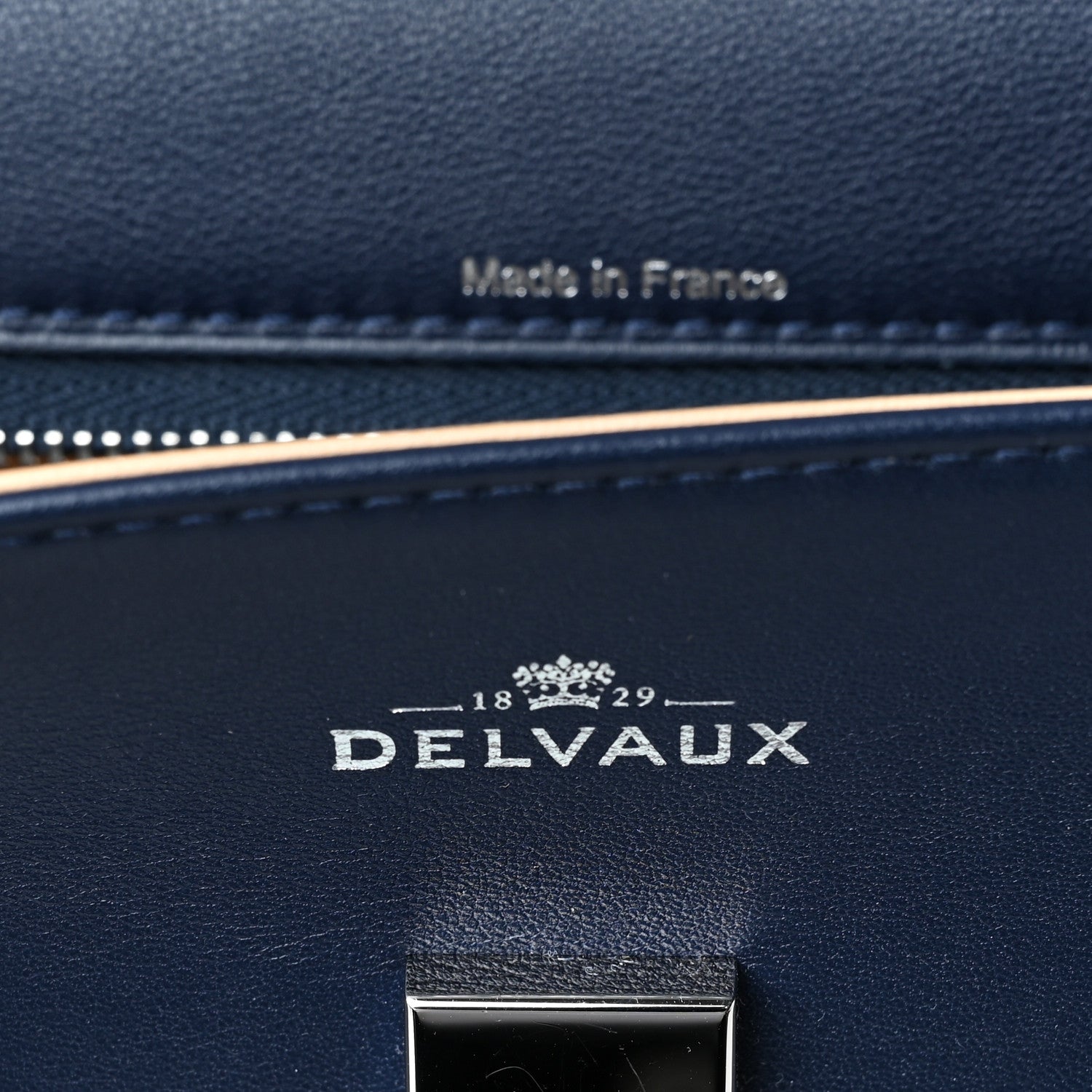 Delvaux Calfskin MM Tempete Satchel Navy 6 of 9