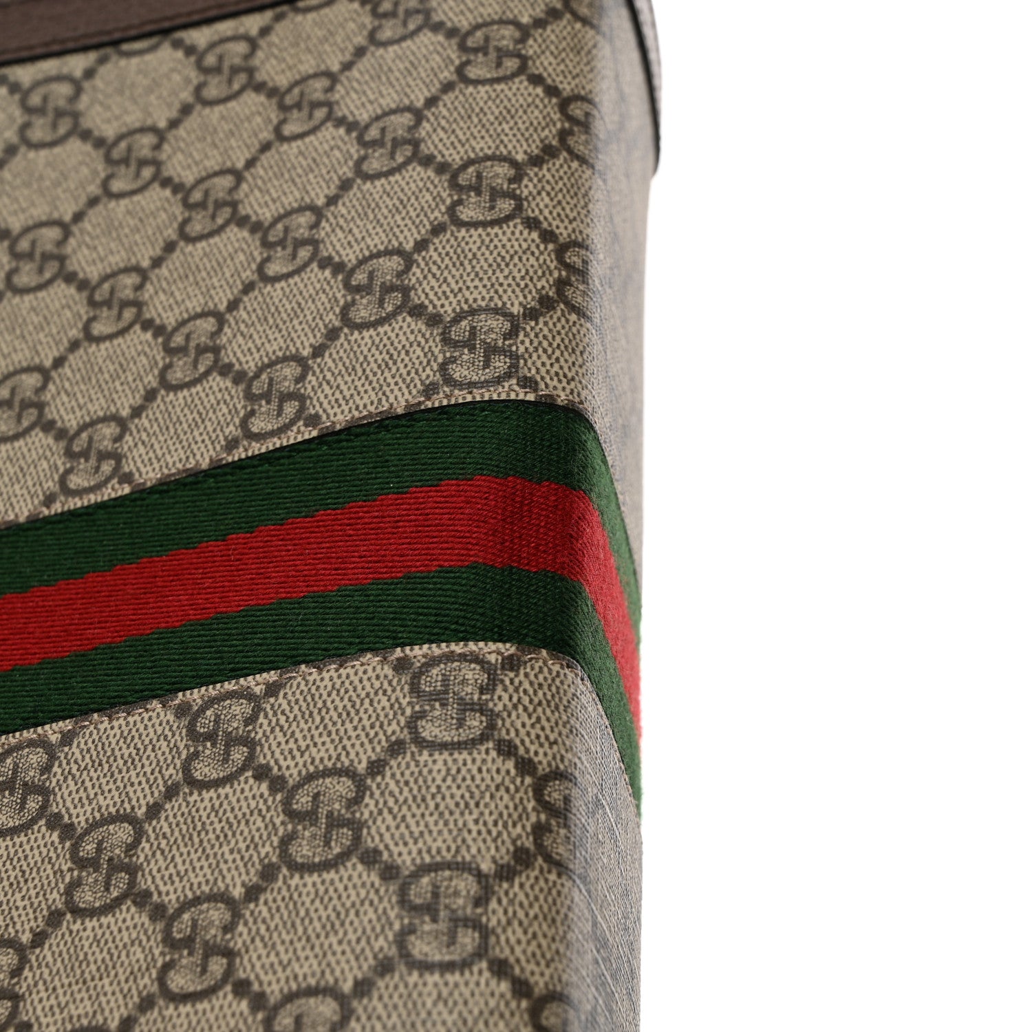 Gucci GG Supreme Monogram Web Ophidia Pouch Brown 9 of 10