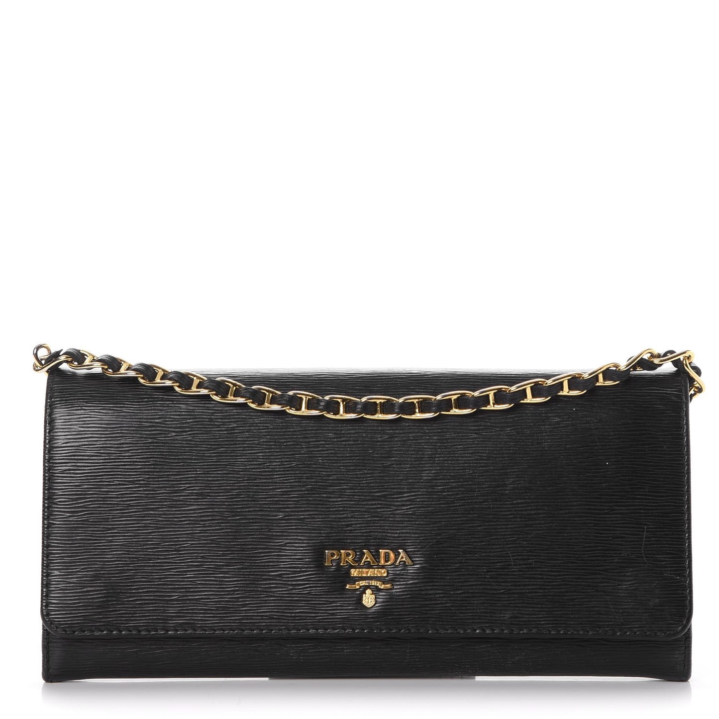 Vitello Move Metal Oro Chain Wallet Black