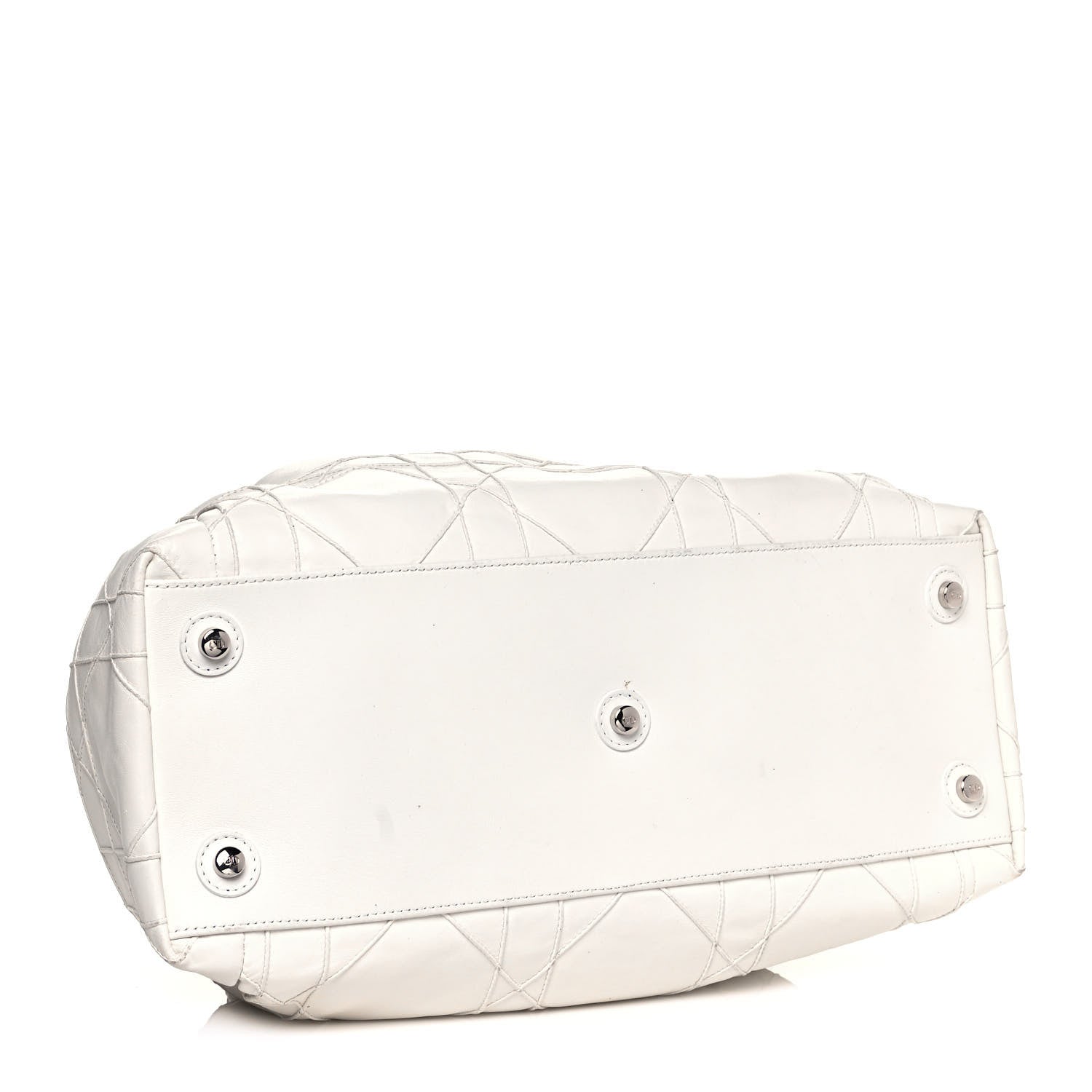 Christian Dior Lambskin Cannage Medium Le Trente Tote White 4 of 15