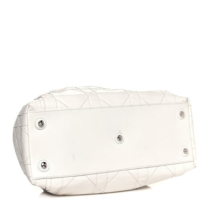 Christian Dior Lambskin Cannage Medium Le Trente Tote White 4 of 15