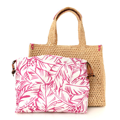 Louis Vuitton Raffia Calfskin Forte Del Marmi OnTheGo MM Natural Fuchsia 3 of 13