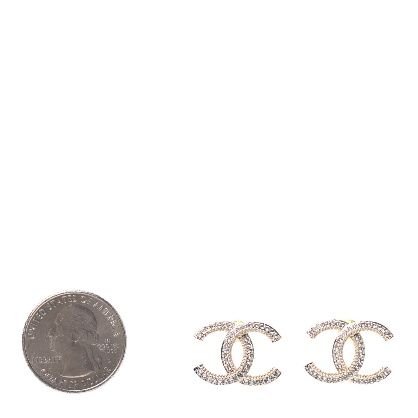 Crystal CC Earrings Gold