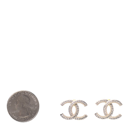 Chanel Crystal CC Earrings Gold 2 of 4