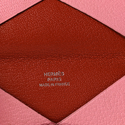 Hermes Chevre Chandra Verso Calvi Card Case Rose Confetti Brique 6 of 7