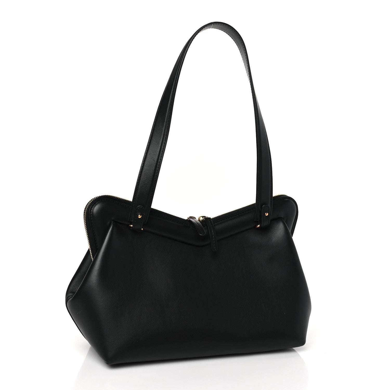 Mansur Gavriel Smooth Calfskin M Frame Bag Black Flamma 3 of 9