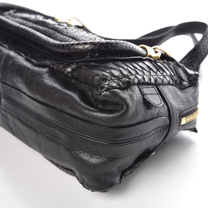 Chloe Python Calfskin Paraty East West Shoulder Bag Black 12 of 12