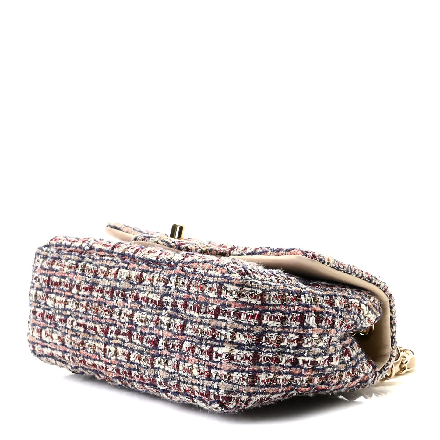 Tweed Quilted Mini Rectangular Flap Pink