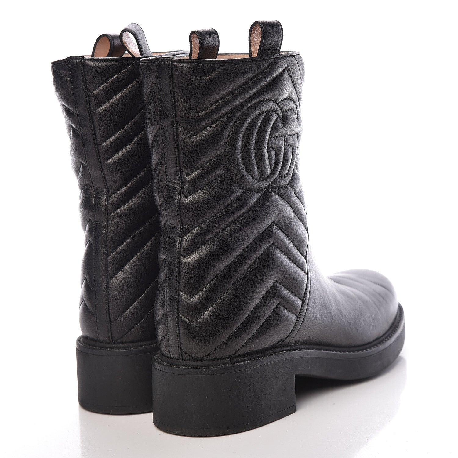 Gucci Nappa Matelasse Ankle Boots 37.5 Black 4 of 14