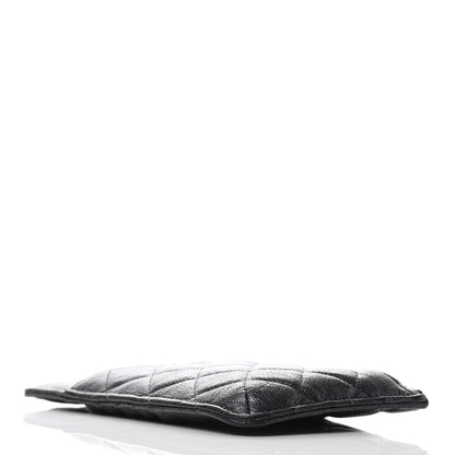 Chanel Iridescent Caviar Quilted Classic Flat Wallet Pouch Black 4 of 7