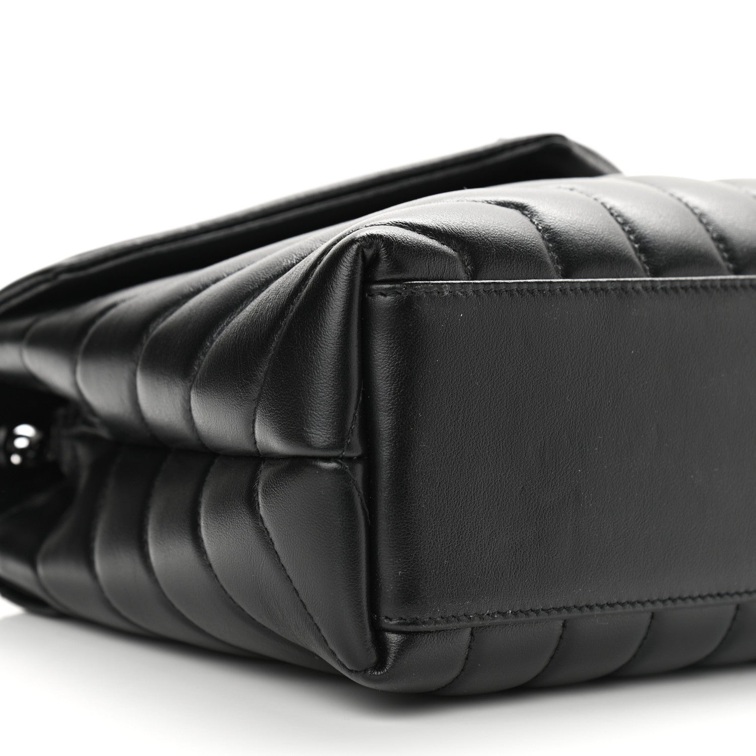 Saint Laurent Calfskin Y Quilted Monogram Small Loulou Chain Satchel Black 9 of 10