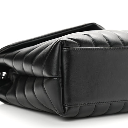 Saint Laurent Calfskin Y Quilted Monogram Small Loulou Chain Satchel Black 9 of 10