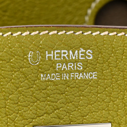 Hermes Chevre de Coromandel Horseshoe Birkin 35 Vert Anis Etoupe 6 of 13