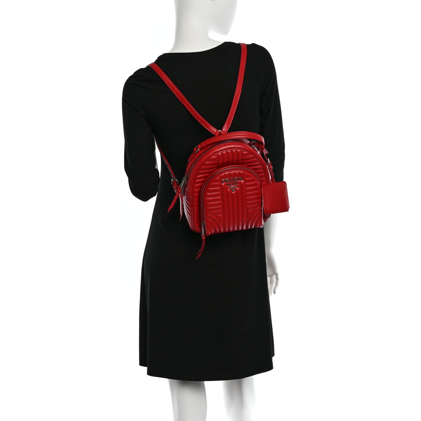 Soft Calfskin Impunture Diagramme Day Backpack Fuoco
