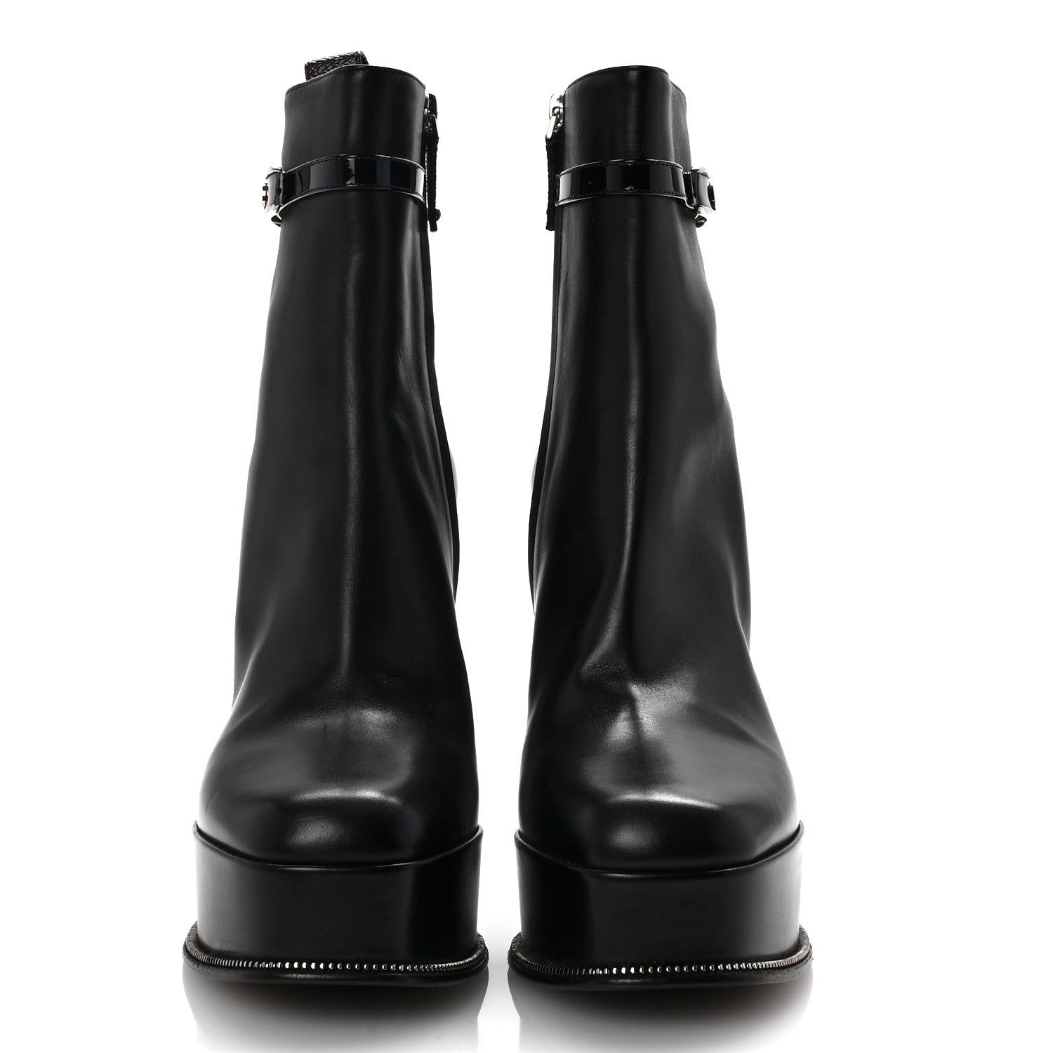 Louis Vuitton Calfskin Monogram Platform Ankle Boots 39 Black 3 of 11