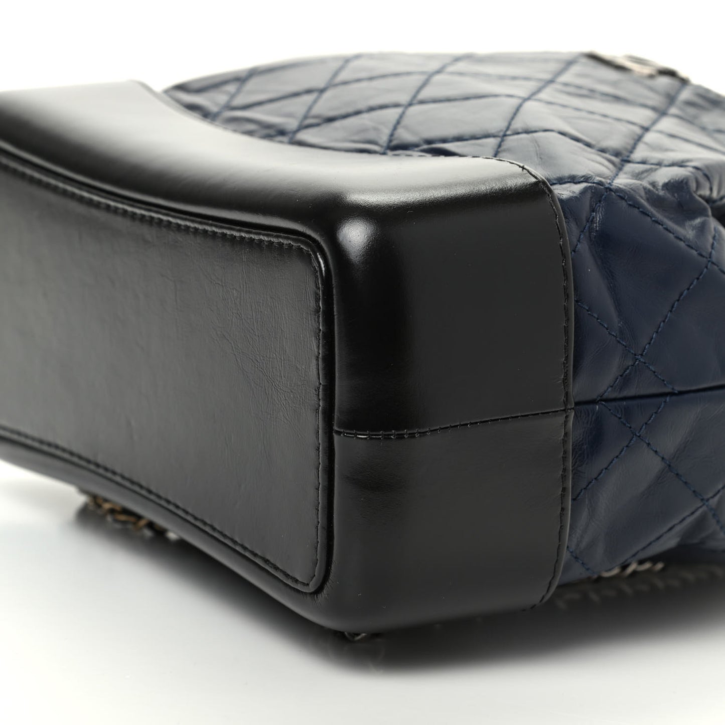 Aged Calfskin Quilted Small Gabrielle Backpack Blue Black