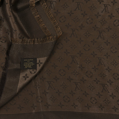 Louis Vuitton Silk Lurex Wool Monogram Shine Shawl Brown 3 of 3