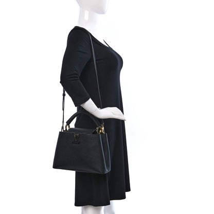 Louis Vuitton Taurillon Capucines BB Black 2 of 8