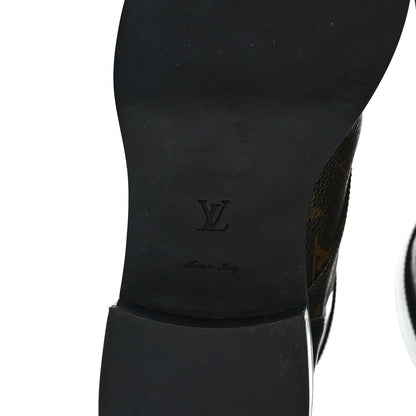 Louis Vuitton Calfskin Monogram Wonderland Flat Ranger Boots 39.5 Black 6 of 7