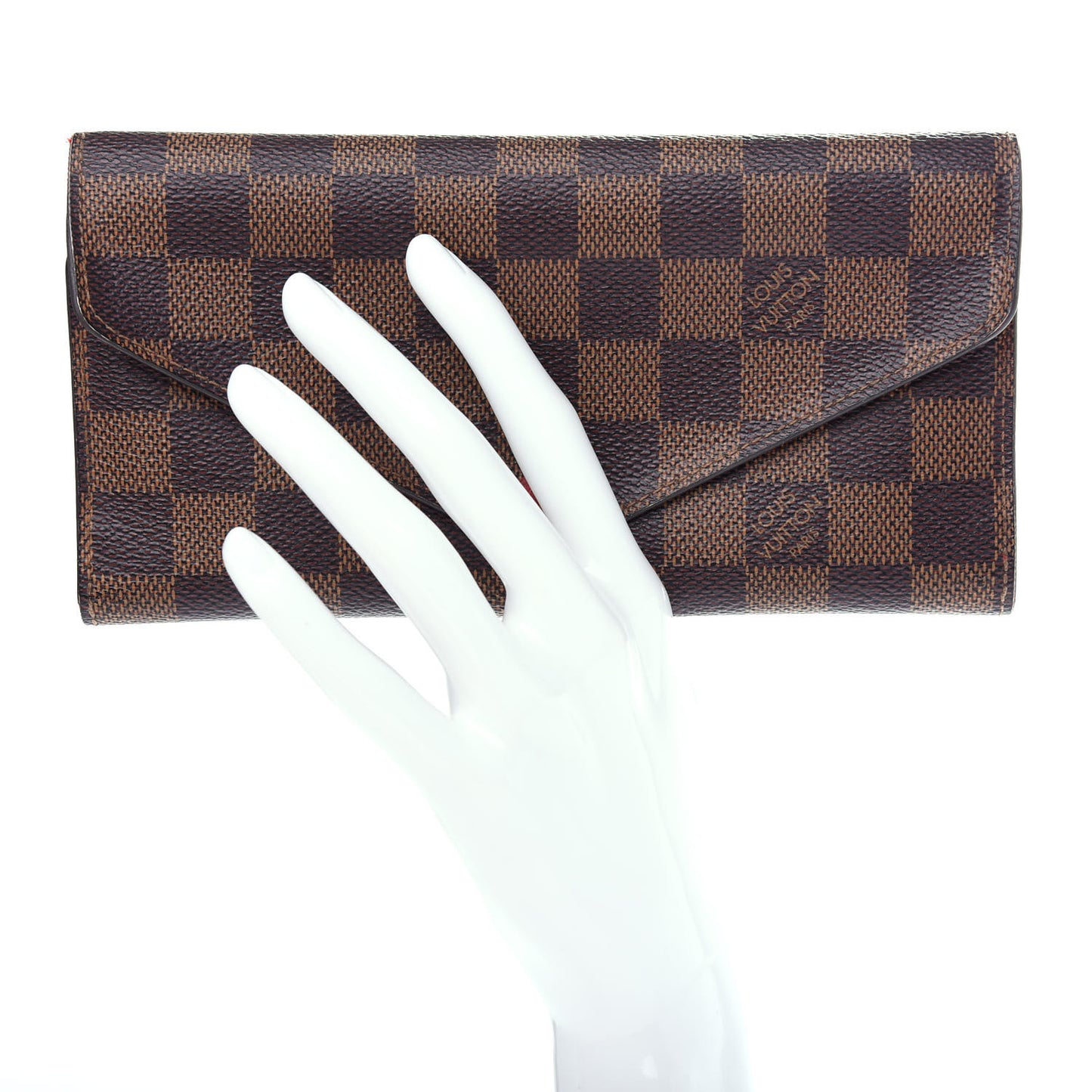 Damier Ebene Josephine Wallet Red
