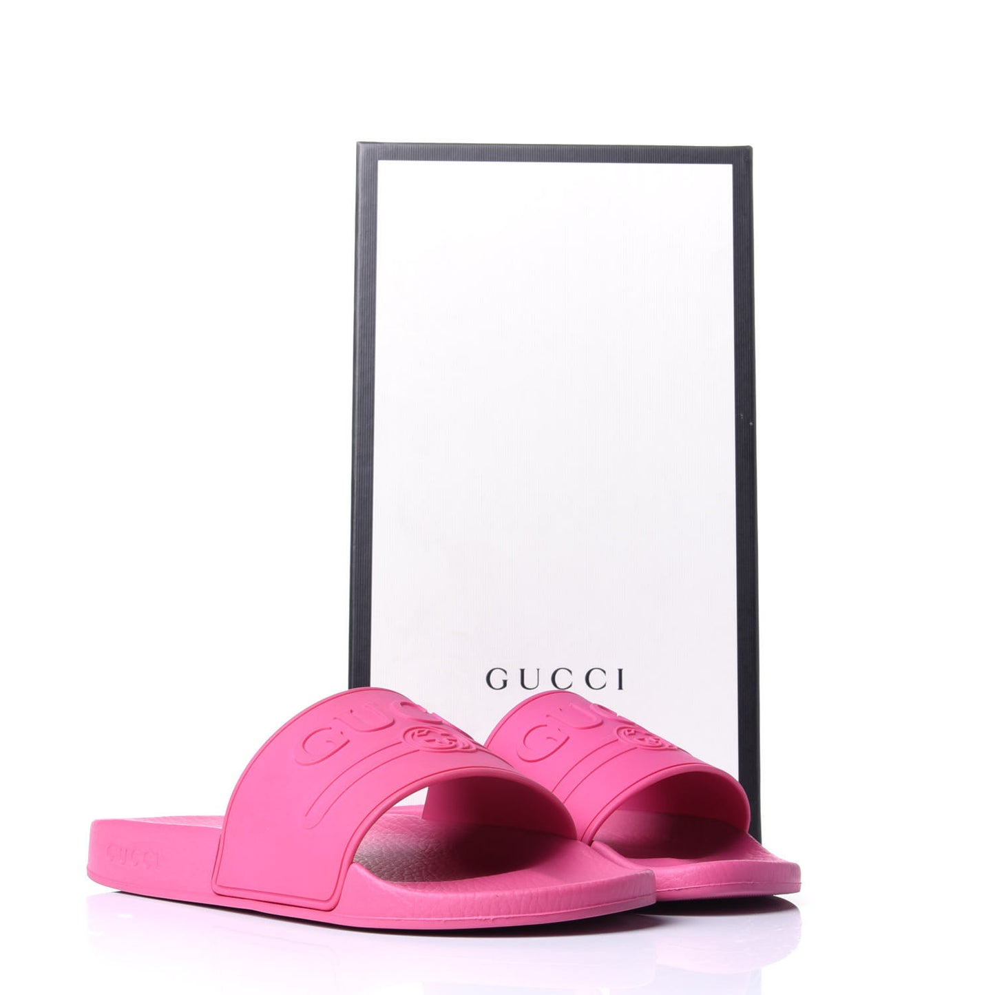 Rubber Logo Stamped Mens Slide Sandals 9 Fuchsia