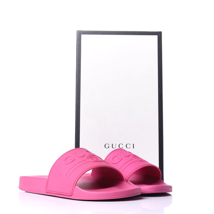 Gucci Rubber Logo Stamped Mens Slide Sandals 9 Fuchsia 10 of 10