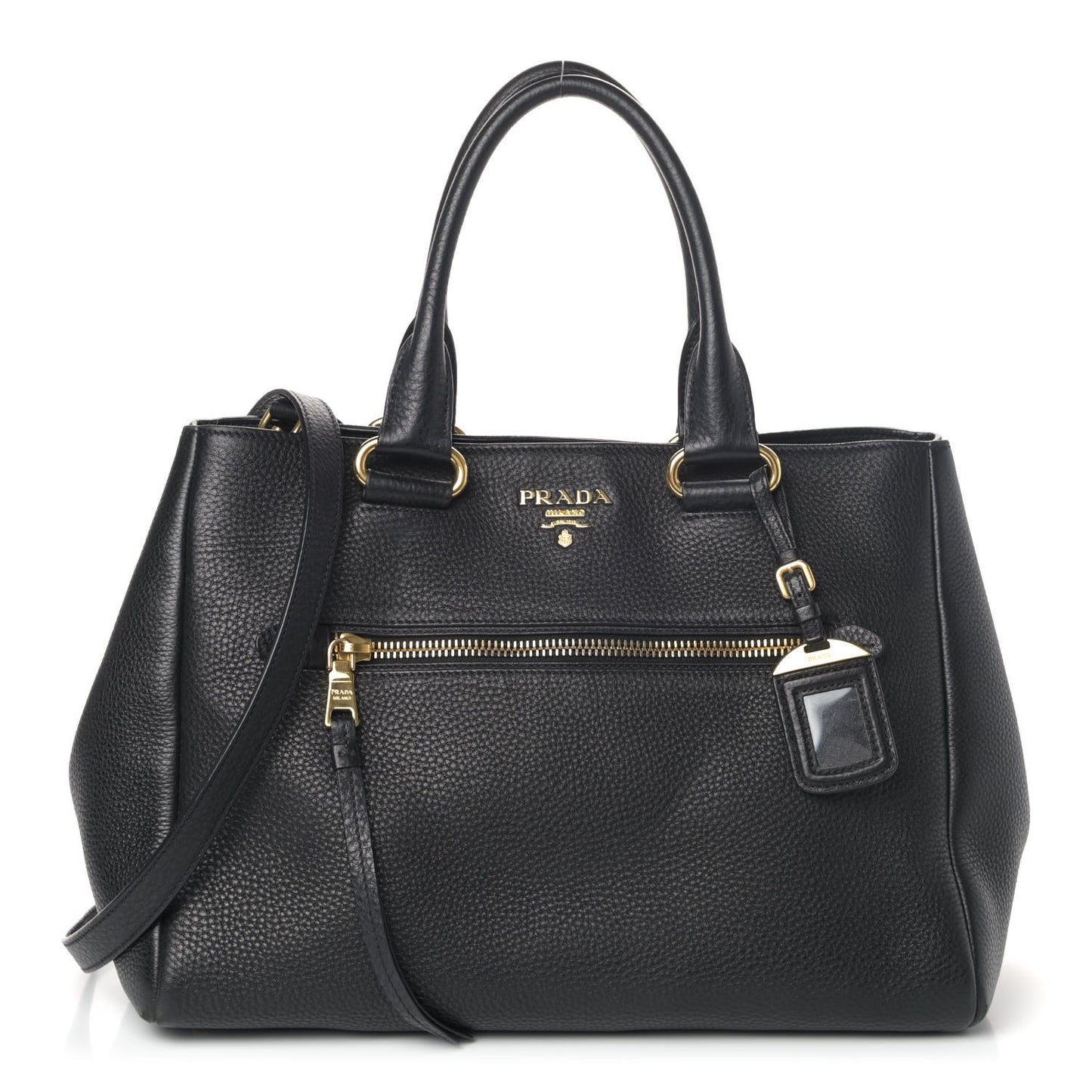 Vitello Daino Shopping Tote Black