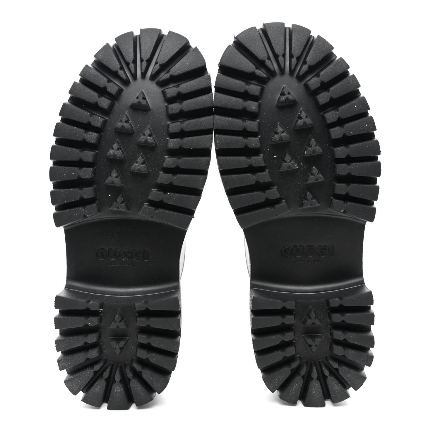 Rubber GG Monogram Perforated Elea Platform 55mm Lug Sole Sandals 38 Black