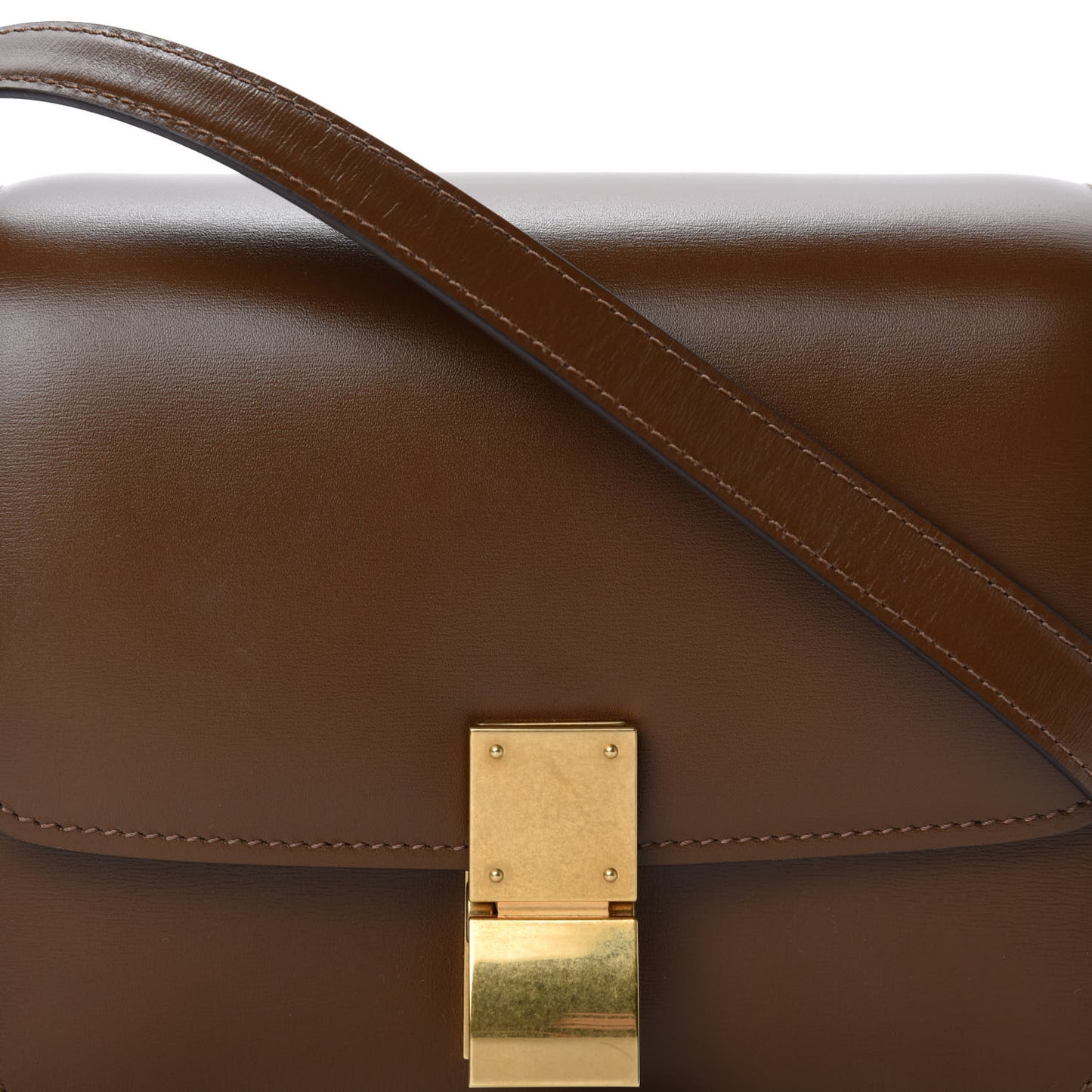 Smooth Calfskin Small Classic Box Flap Bag Camel