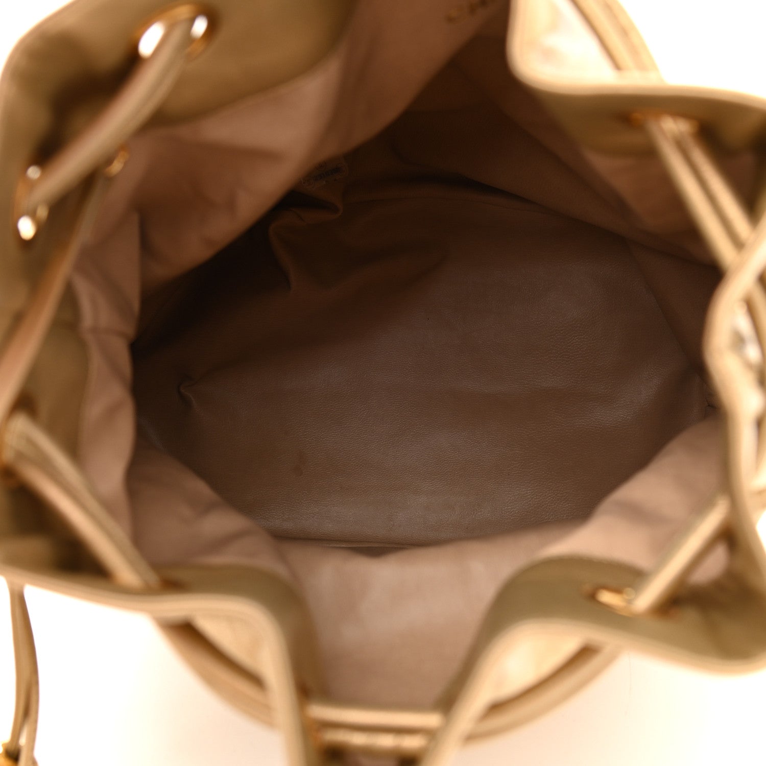 Chanel Metallic Lambskin CC Drawstring Shoulder Bag Gold 6 of 11