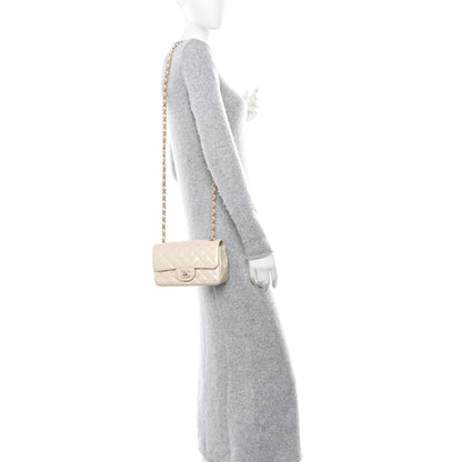 Chanel Iridescent Lambskin Quilted Mini Rectangular Flap Ivory 2 of 11
