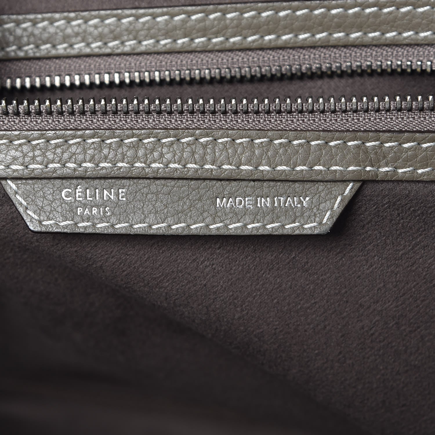 Celine Drummed Calfskin Mini Luggage Souris 6 of 18
